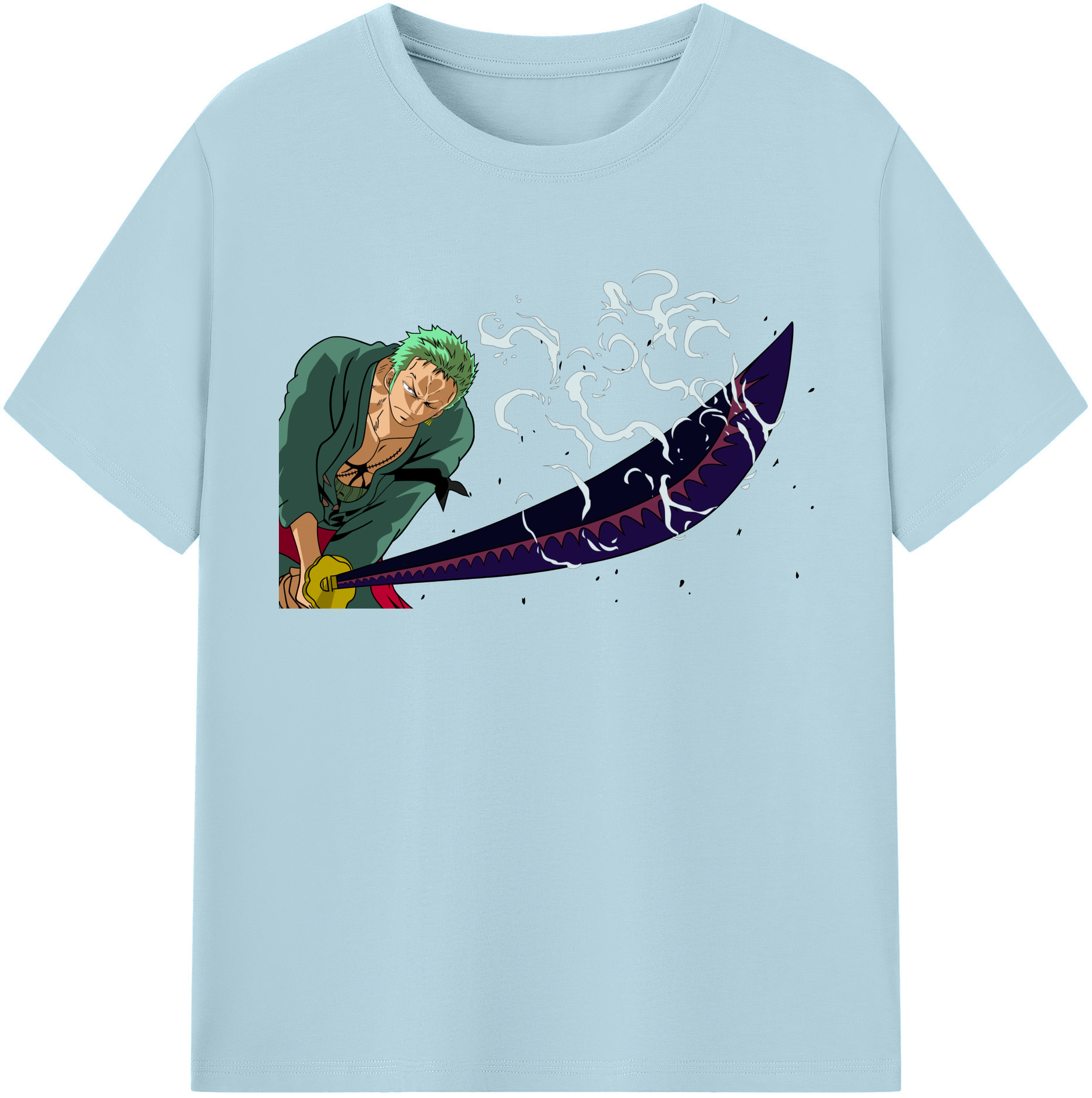ワンピース ロロノア・ゾロ ONE PIECE Roronoa Zoro 綿100％半袖Tシャツ（フロントプリント）